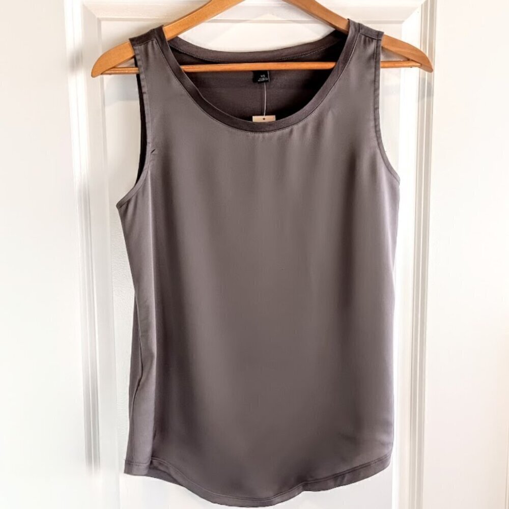 Ann Taylor Taupe Crew Neck Sleeveless Tank Top NWT